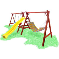 Дитячі гойдалки з гіркою і гамаком Іграйка №5